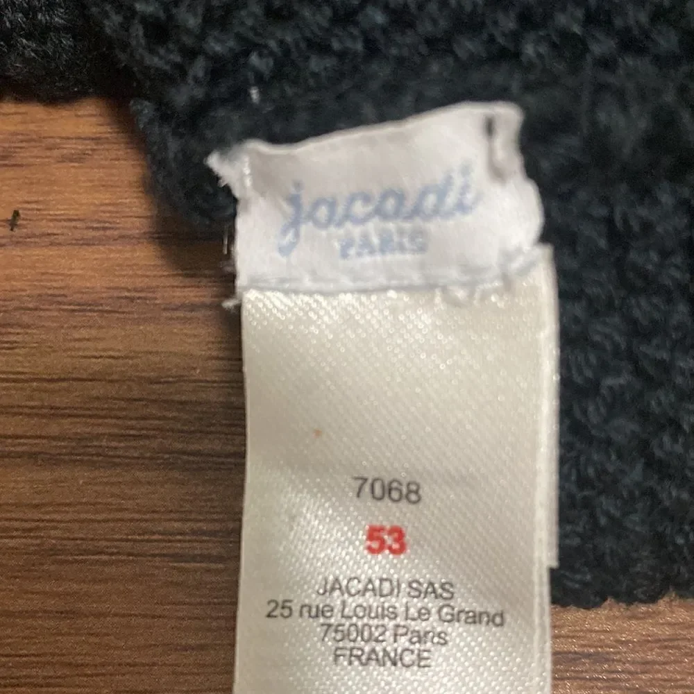 Jacadi Girls Black Knit Beanie with Side Bow. Size 53 (10-12).